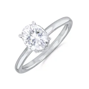 0-25ct Fleur Oval Cut Diamond Solitaire Engagement Ring | Platinum