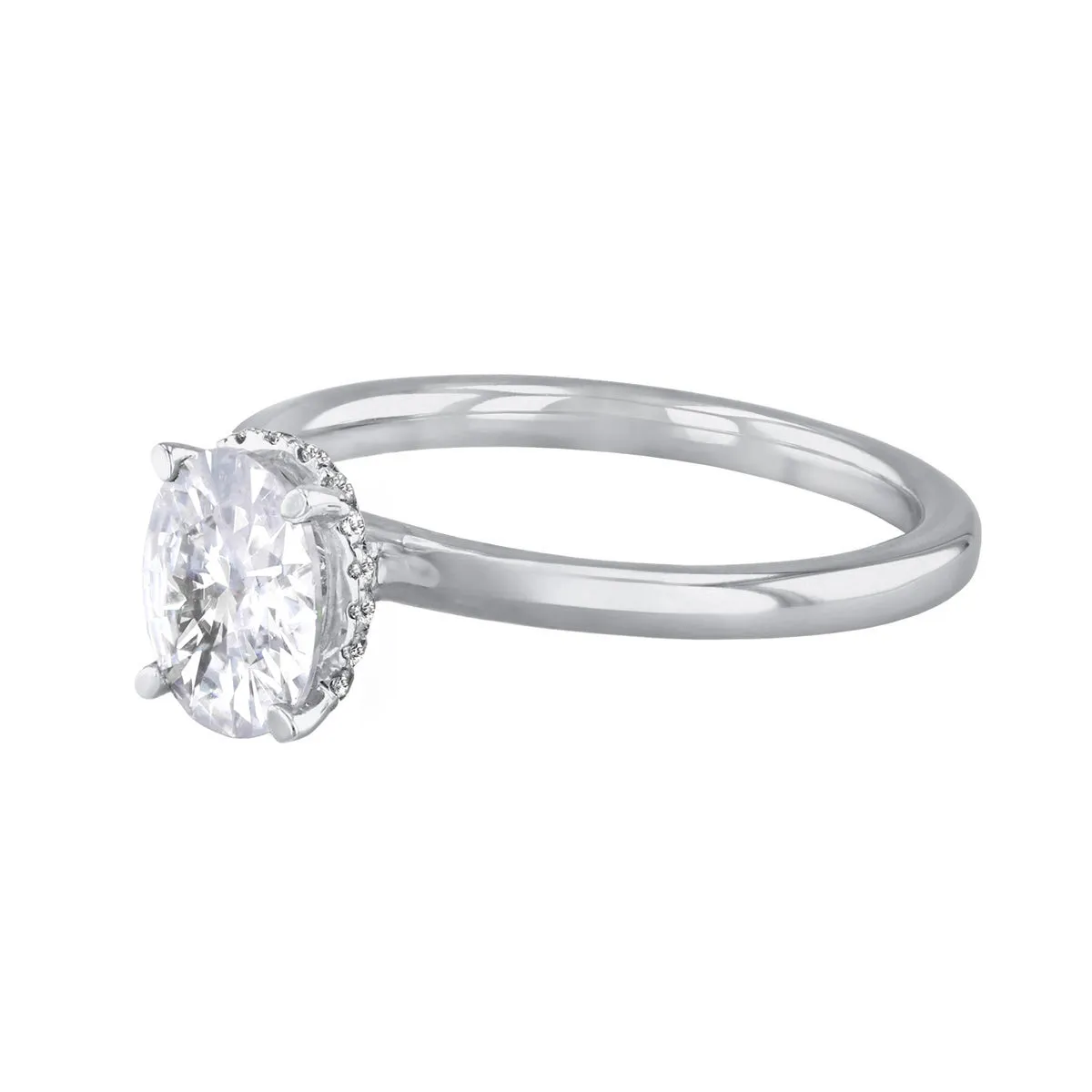 0-25ct Fleur Oval Cut Diamond Solitaire Engagement Ring | Platinum