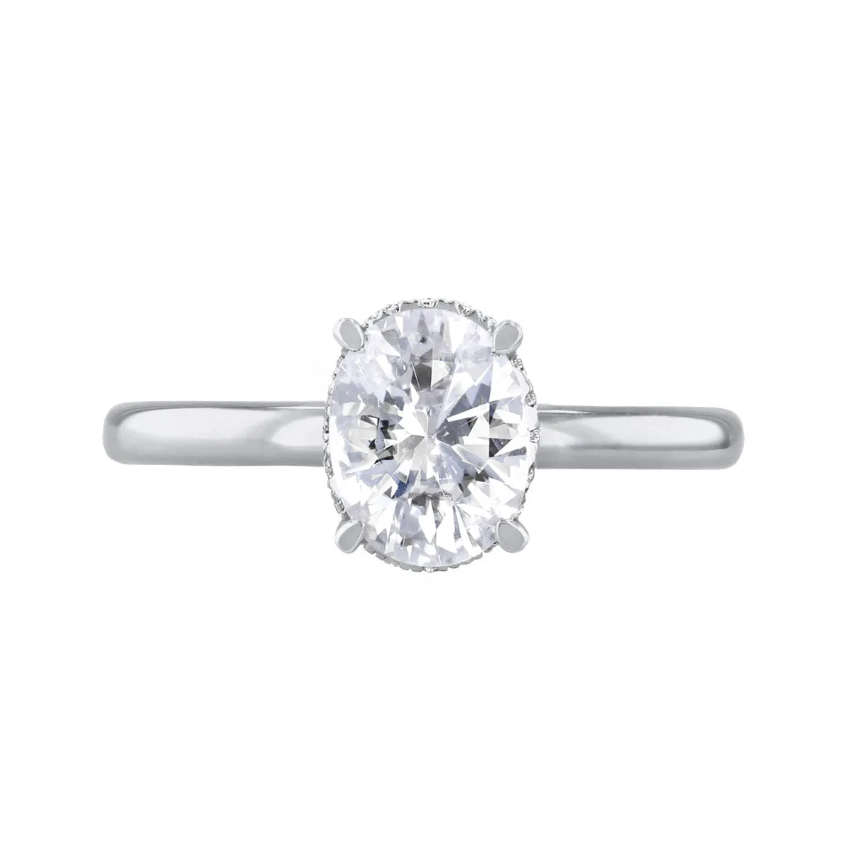 0-25ct Fleur Oval Cut Diamond Solitaire Engagement Ring | Platinum