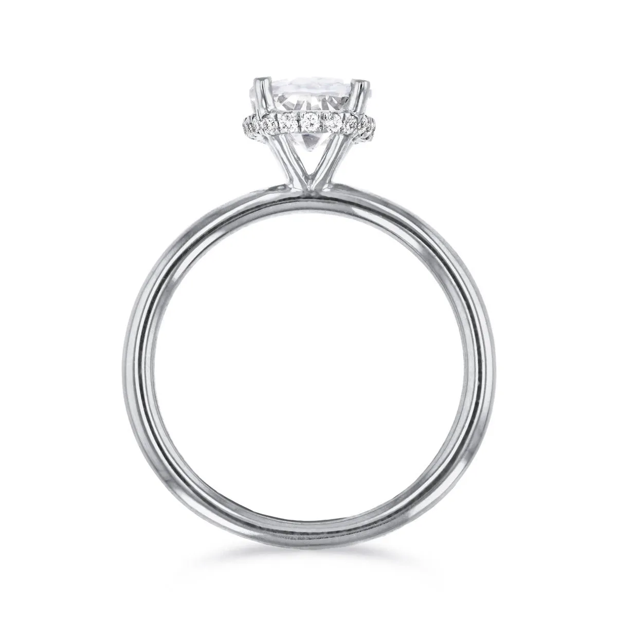 0-25ct Fleur Oval Cut Diamond Solitaire Engagement Ring | Platinum