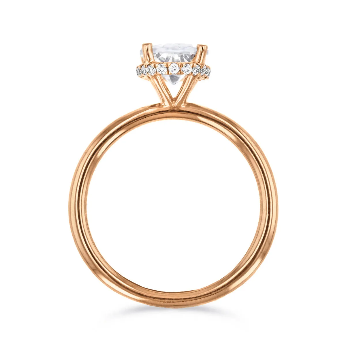 0-35ct Fleur Oval Cut Diamond Solitaire Engagement Ring | 18ct-Rose-Gold