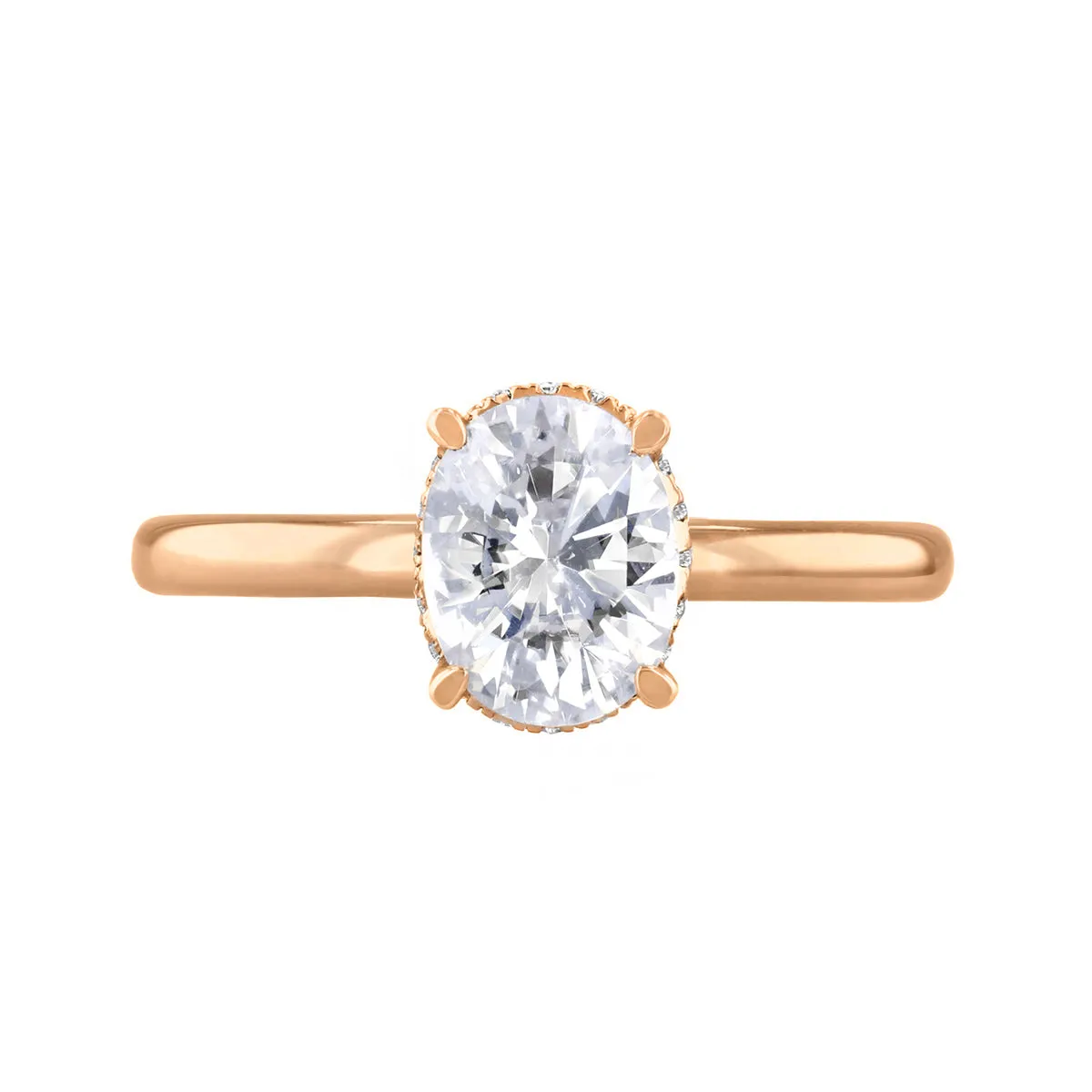 0-35ct Fleur Oval Cut Diamond Solitaire Engagement Ring | 18ct-Rose-Gold