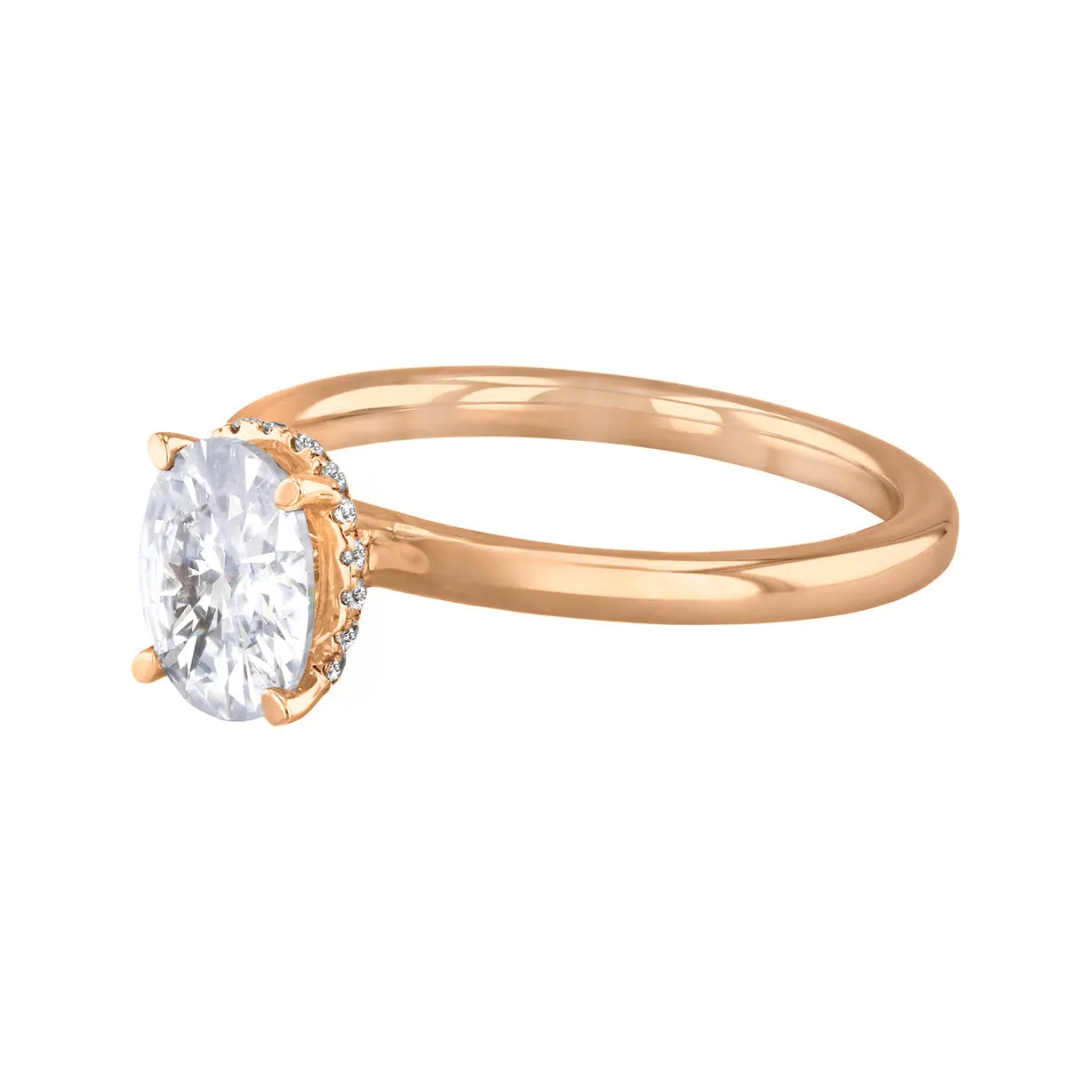 0-35ct Fleur Oval Cut Diamond Solitaire Engagement Ring | 18ct-Rose-Gold