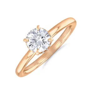 0-35ct Fleur Round Brilliant Cut Diamond Solitaire Engagement Ring | 18ct-Rose-Gold