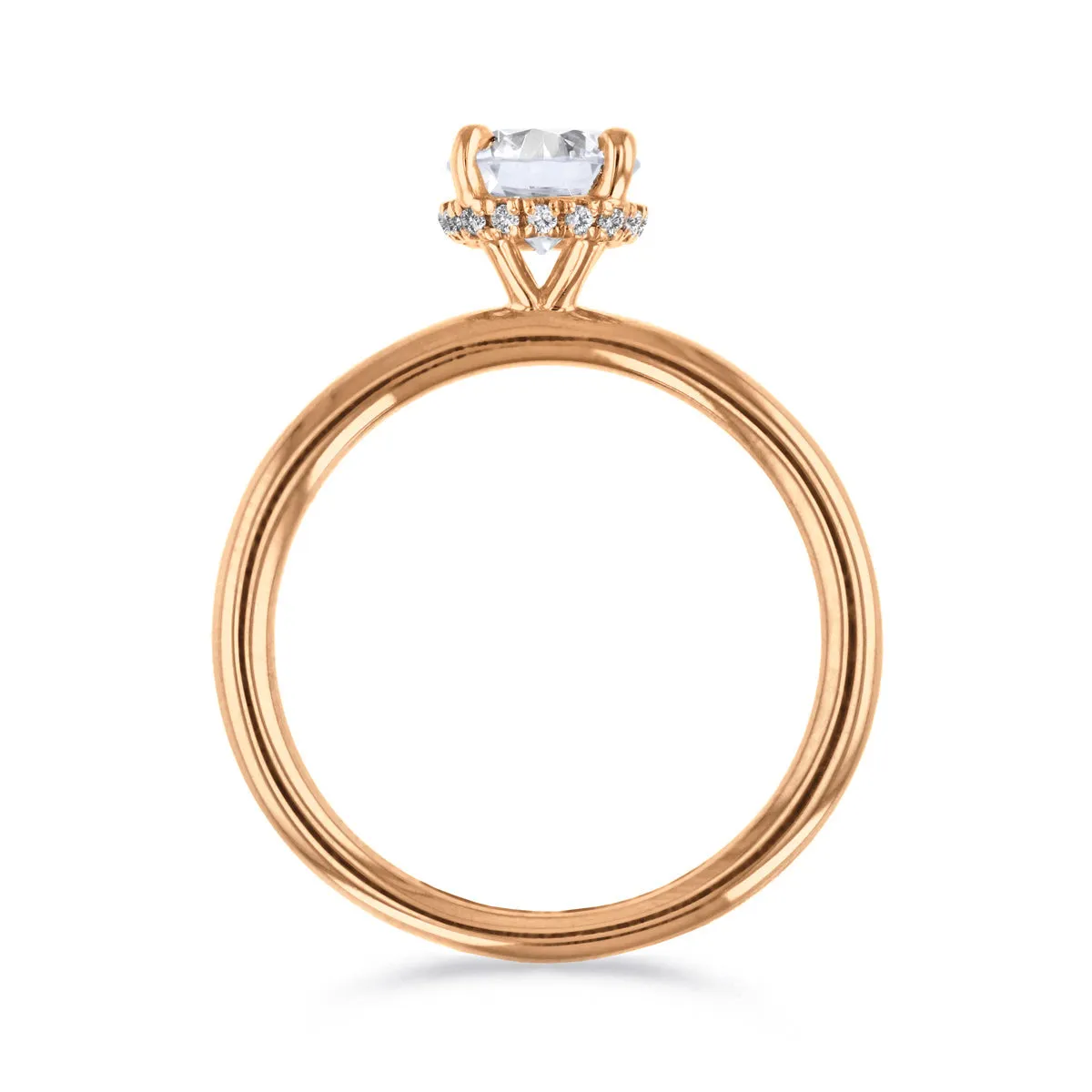 0-35ct Fleur Round Brilliant Cut Diamond Solitaire Engagement Ring | 18ct-Rose-Gold