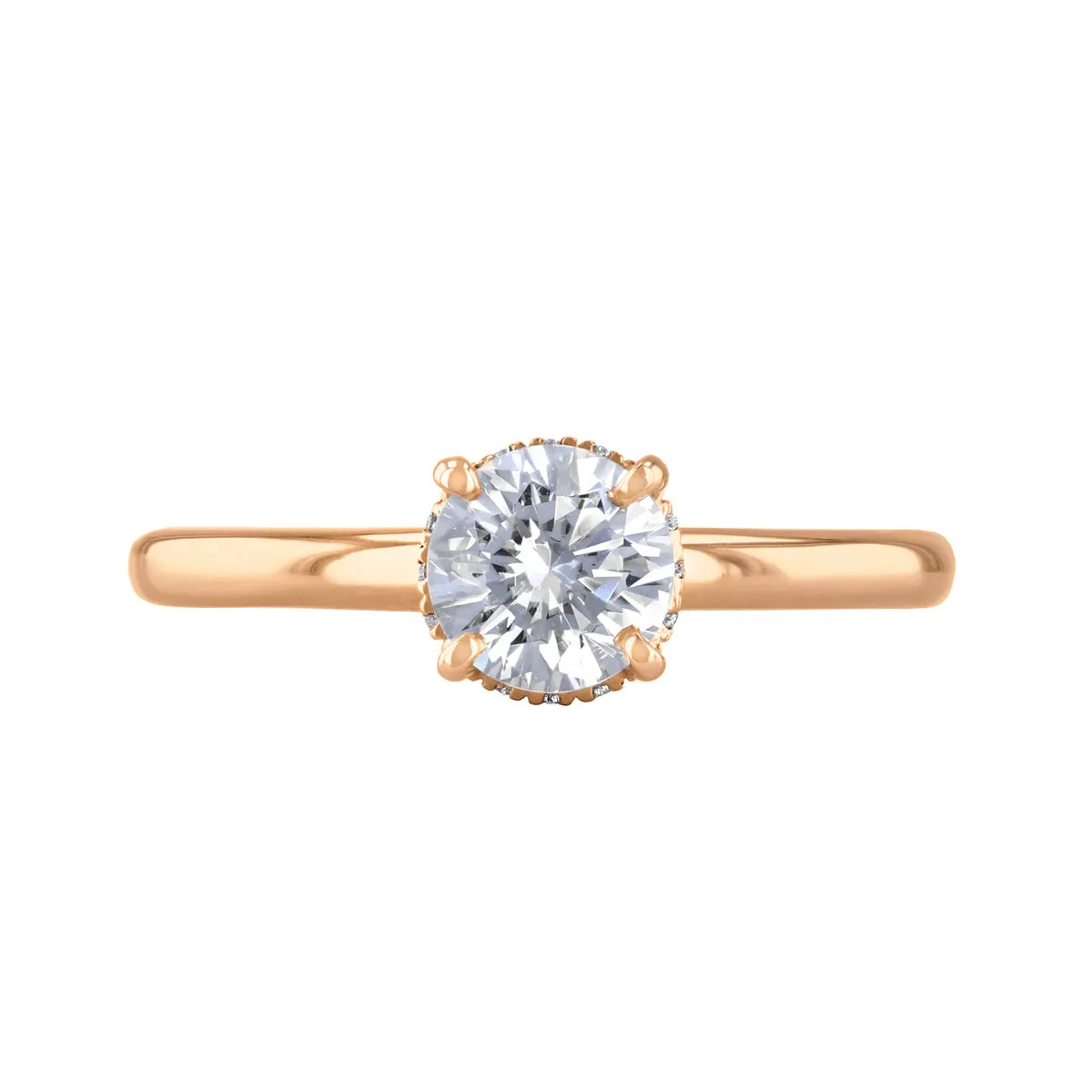 0-35ct Fleur Round Brilliant Cut Diamond Solitaire Engagement Ring | 18ct-Rose-Gold