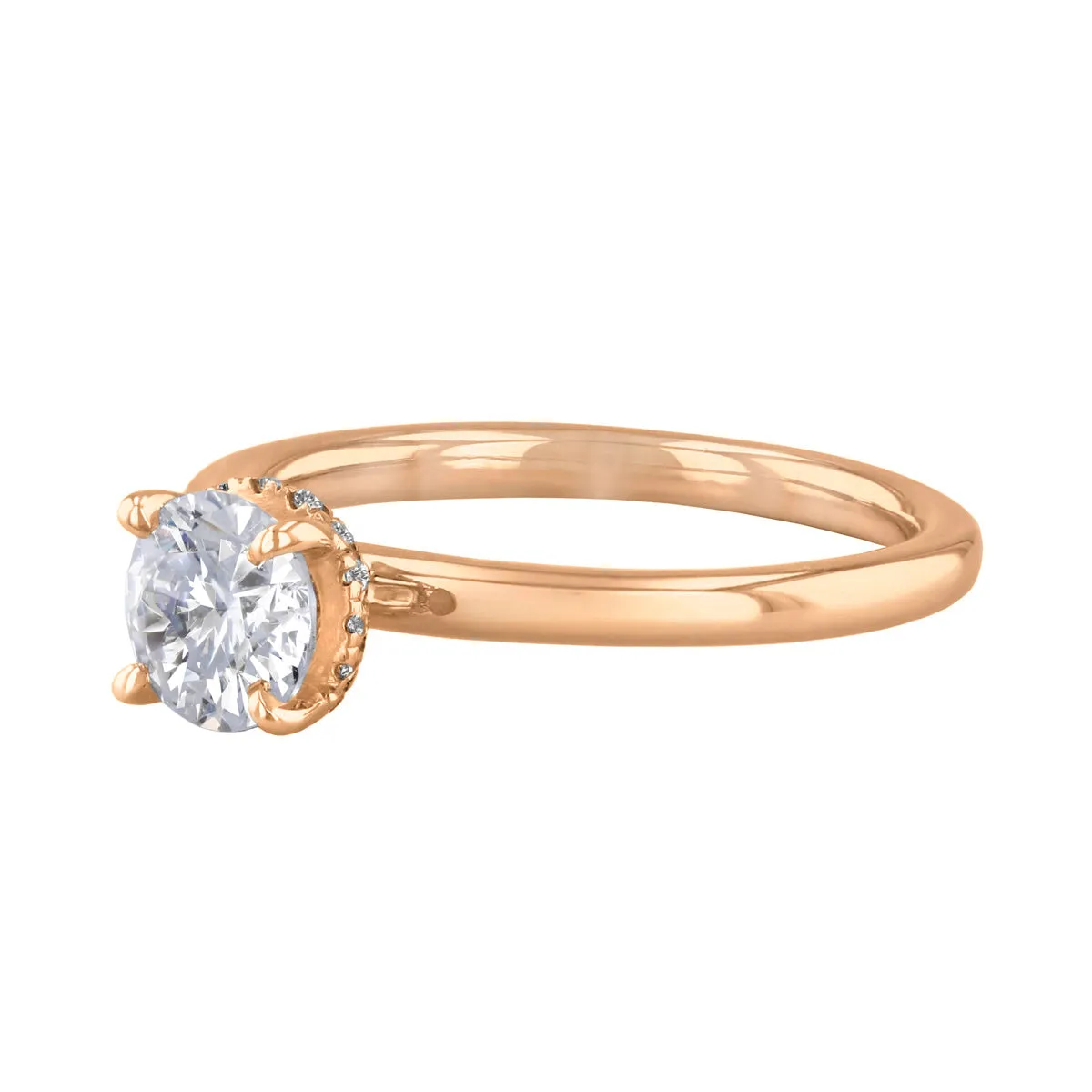 0-35ct Fleur Round Brilliant Cut Diamond Solitaire Engagement Ring | 18ct-Rose-Gold