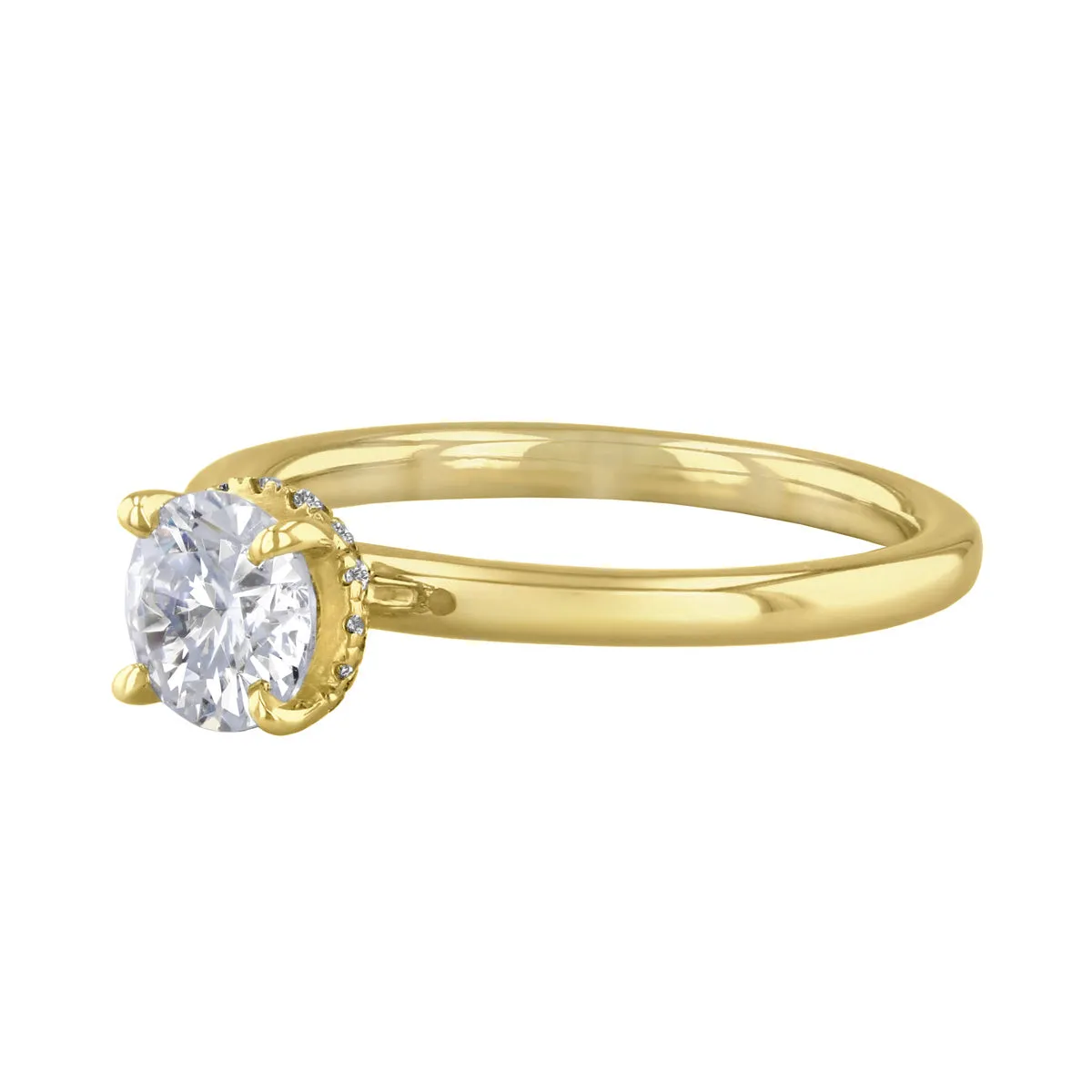 0-35ct Fleur Round Brilliant Cut Diamond Solitaire Engagement Ring | 18ct-Yellow-Gold