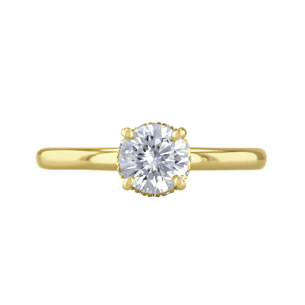 0-35ct Fleur Round Brilliant Cut Diamond Solitaire Engagement Ring | 18ct-Yellow-Gold