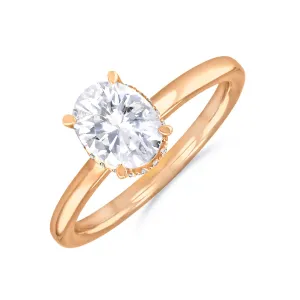 0-50ct Fleur Oval Cut Diamond Solitaire Engagement Ring | 18ct-Rose-Gold