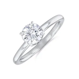 0-50ct Fleur Round Brilliant Cut Diamond Solitaire Engagement Ring | 18ct-White-Gold