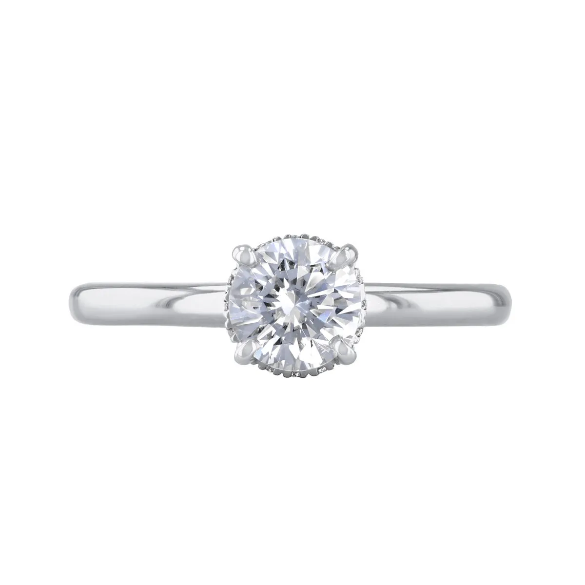 0-50ct Fleur Round Brilliant Cut Diamond Solitaire Engagement Ring | 18ct-White-Gold