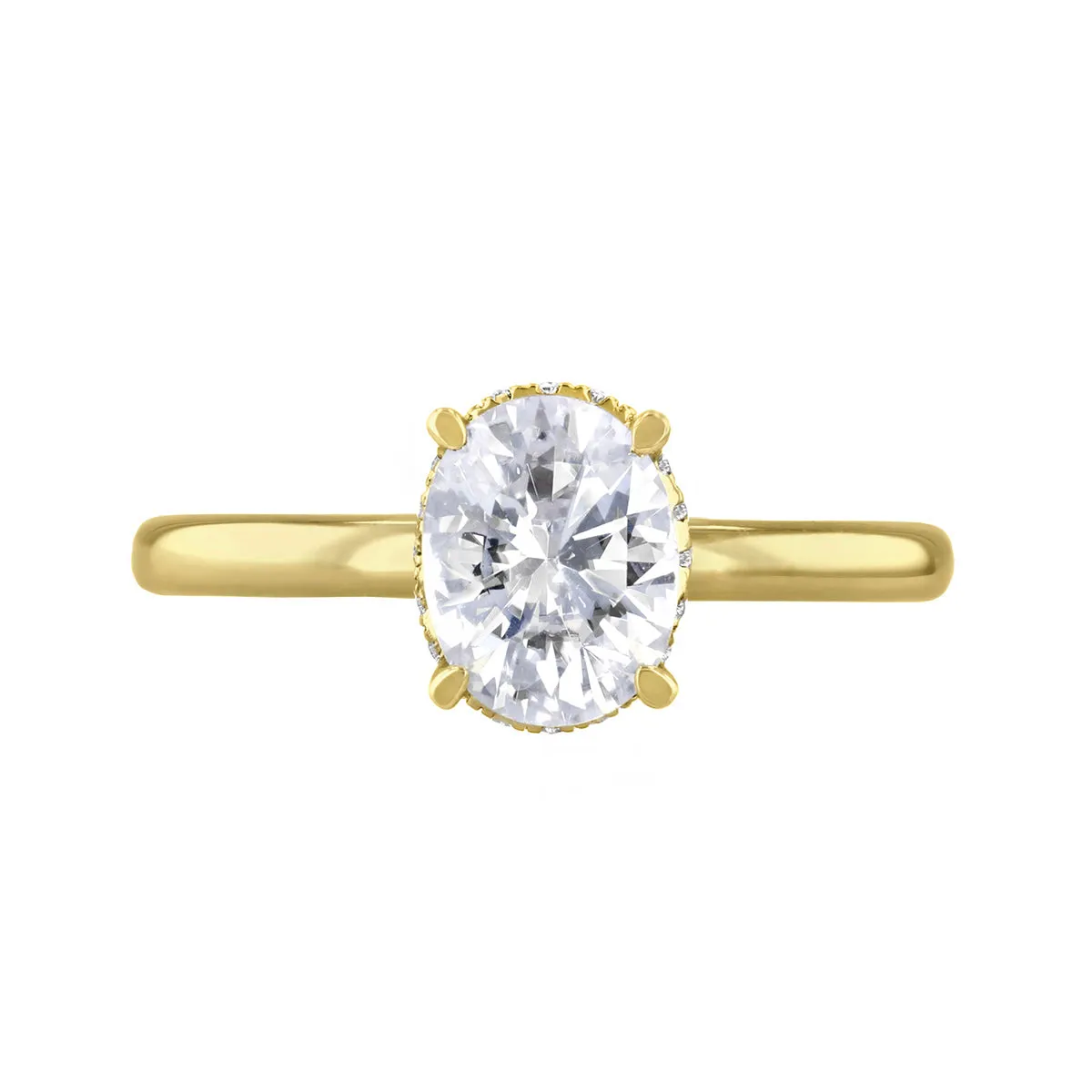 0-75ct Fleur Oval Cut Diamond Solitaire Engagement Ring | 18ct-Yellow-Gold