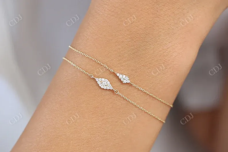 0.10CTW Moissanite Pave Chain Diamond Bracelet