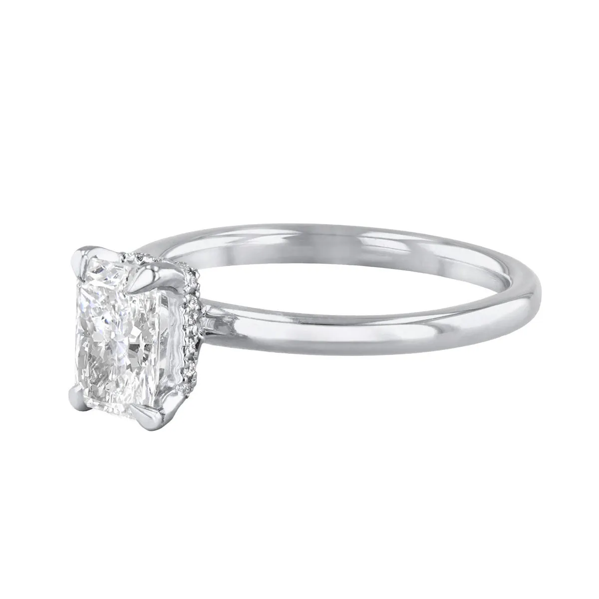 0.25ct Fleur Radiant Cut Diamond Solitaire Engagement Ring | 18ct White Gold