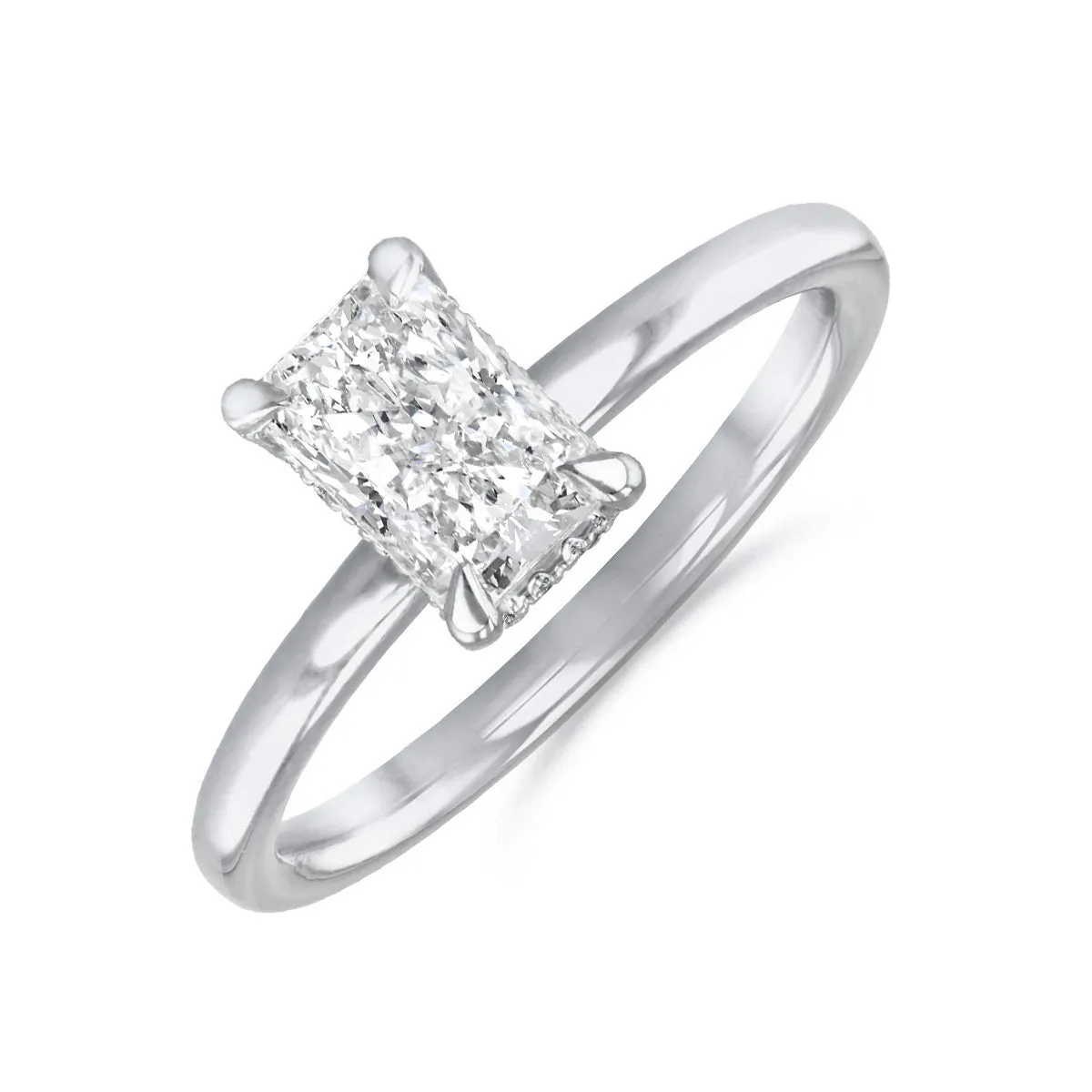 0.25ct Fleur Radiant Cut Diamond Solitaire Engagement Ring | 18ct White Gold