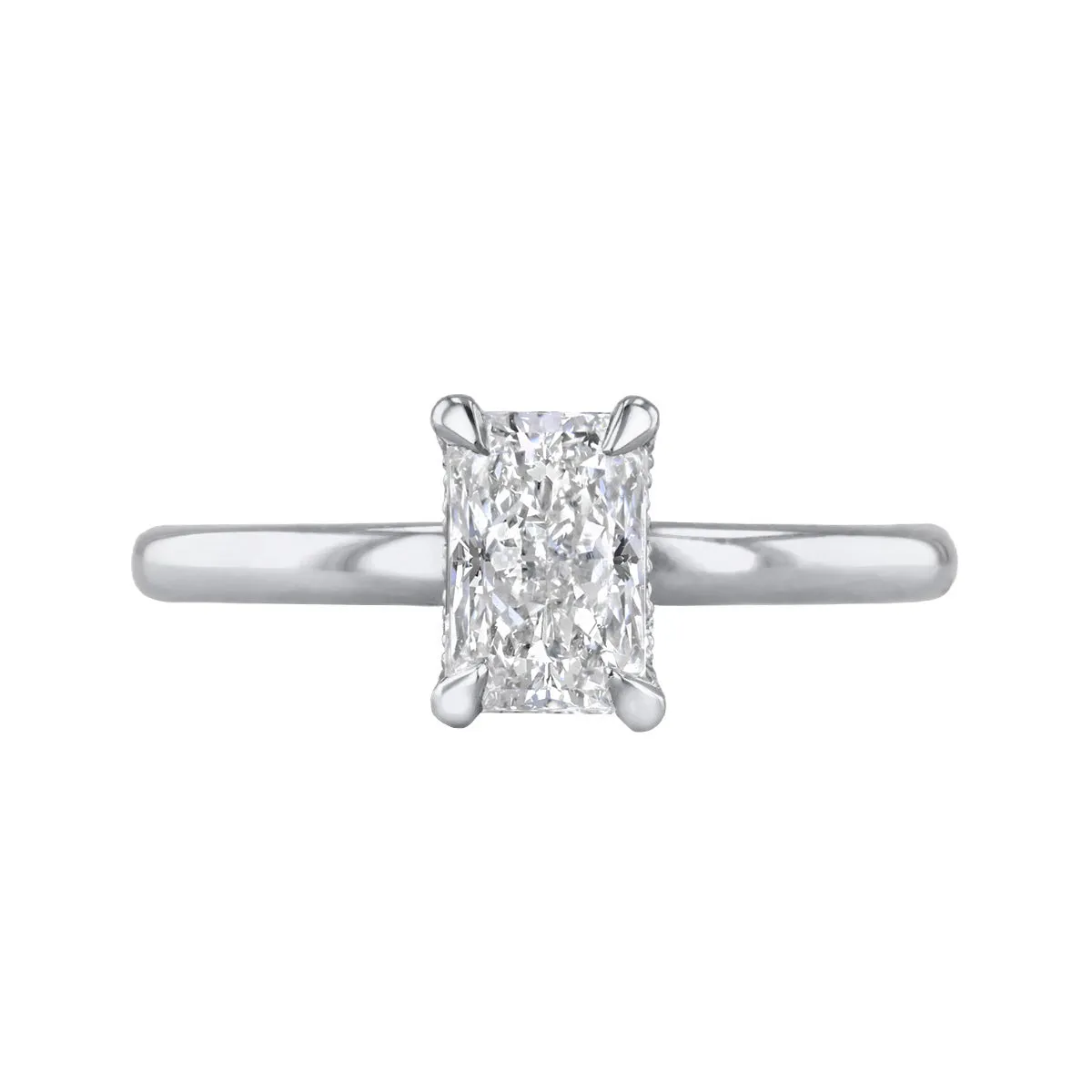 0.25ct Fleur Radiant Cut Diamond Solitaire Engagement Ring | 18ct White Gold