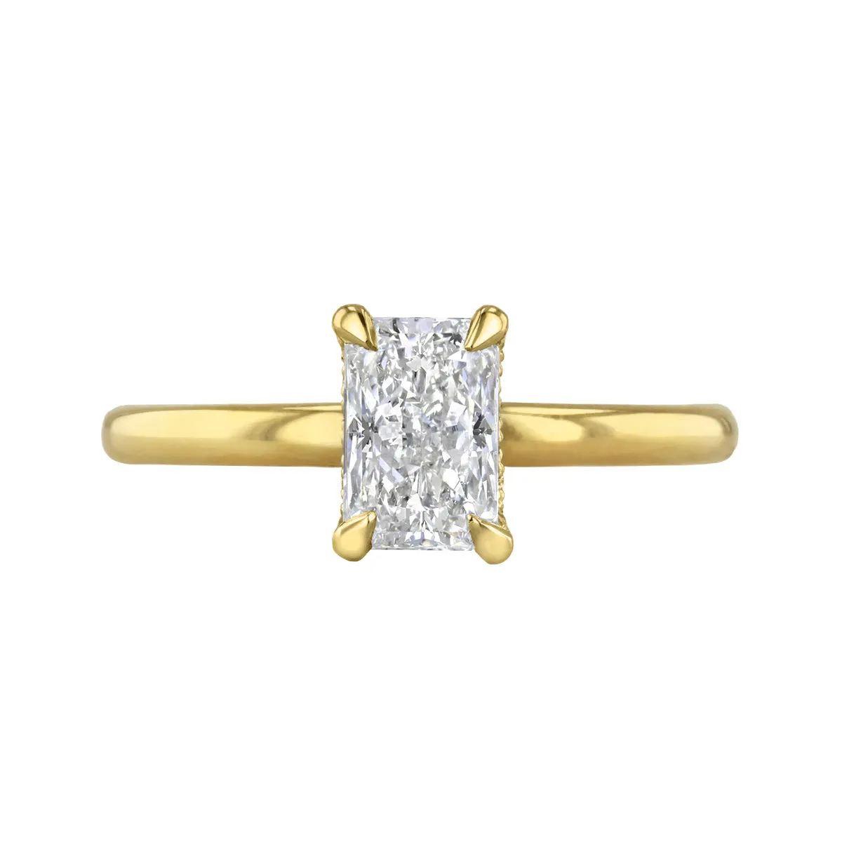 0.25ct Fleur Radiant Cut Diamond Solitaire Engagement Ring | 18ct Yellow Gold