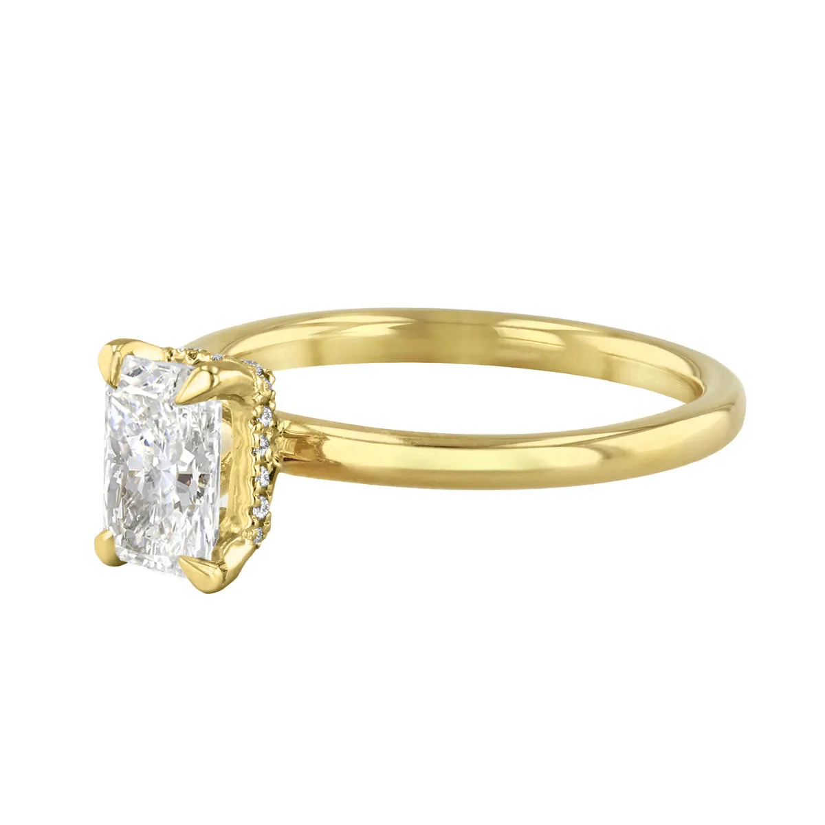 0.25ct Fleur Radiant Cut Diamond Solitaire Engagement Ring | 18ct Yellow Gold