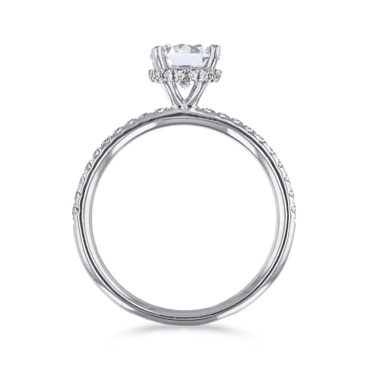 0.25ct Fleur Shoulder Set Round Brilliant Cut Diamond Solitaire Engagement Ring | 18ct White Gold