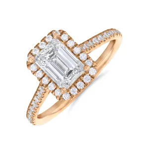 0.25ct Willow Emerald Cut Diamond Solitaire Engagement Ring | 18ct Rose Gold