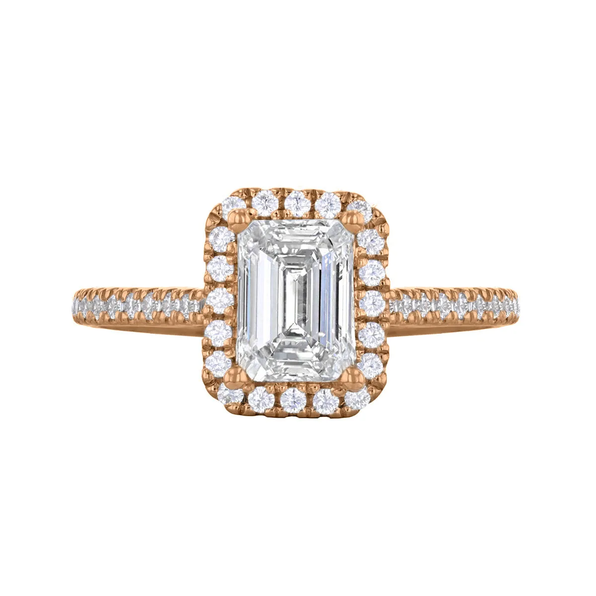 0.25ct Willow Emerald Cut Diamond Solitaire Engagement Ring | 18ct Rose Gold