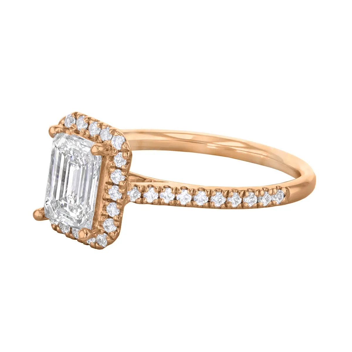 0.25ct Willow Emerald Cut Diamond Solitaire Engagement Ring | 18ct Rose Gold