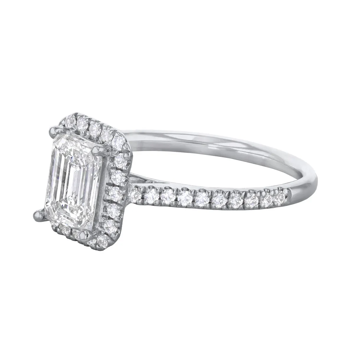 0.25ct Willow Emerald Cut Diamond Solitaire Engagement Ring | 18ct White Gold