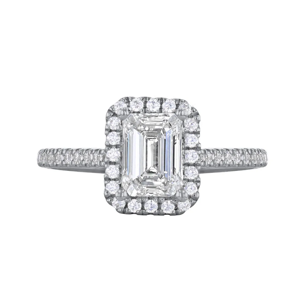 0.25ct Willow Emerald Cut Diamond Solitaire Engagement Ring | 18ct White Gold