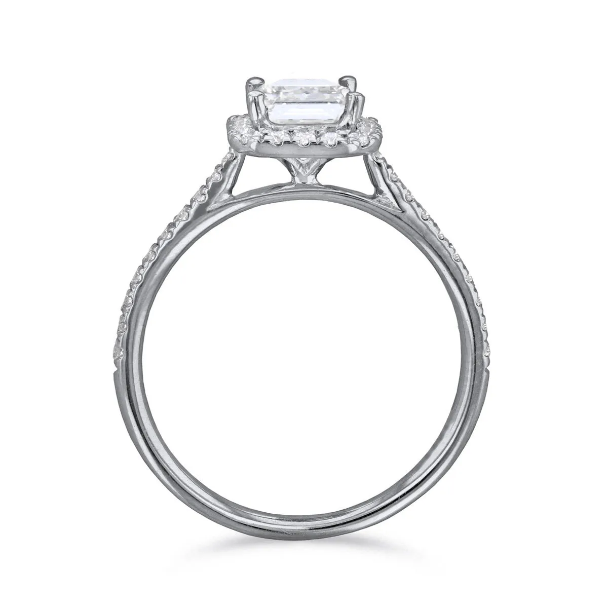 0.25ct Willow Emerald Cut Diamond Solitaire Engagement Ring | 18ct White Gold