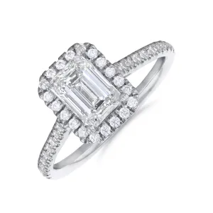 0.25ct Willow Emerald Cut Diamond Solitaire Engagement Ring | 18ct White Gold