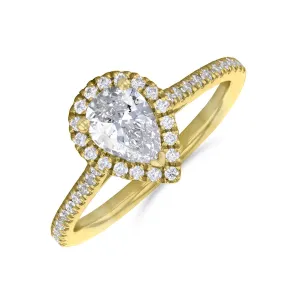 0.25ct Willow Pear Cut Diamond Solitaire Engagement Ring | 18ct Yellow Gold