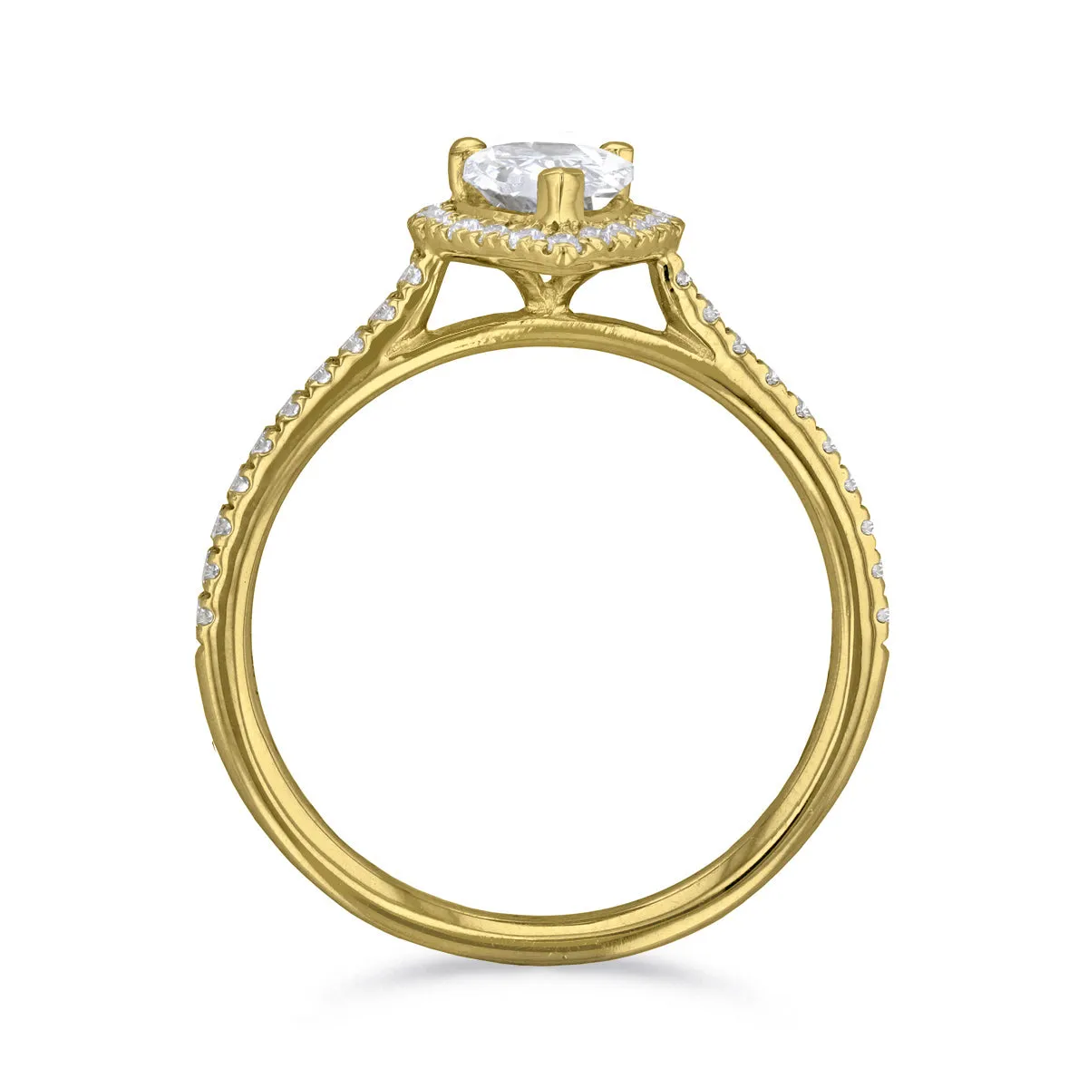 0.25ct Willow Pear Cut Diamond Solitaire Engagement Ring | 18ct Yellow Gold