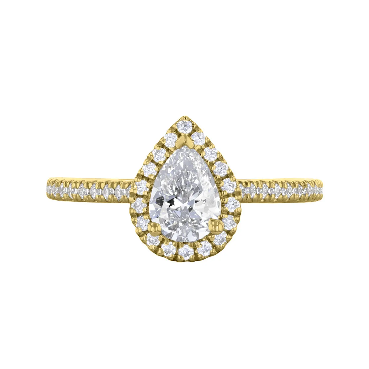 0.25ct Willow Pear Cut Diamond Solitaire Engagement Ring | 18ct Yellow Gold