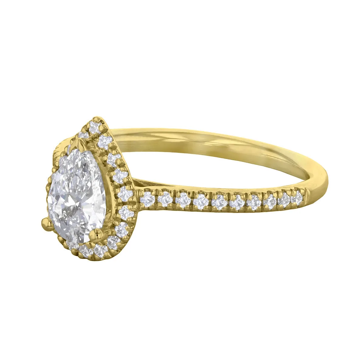 0.25ct Willow Pear Cut Diamond Solitaire Engagement Ring | 18ct Yellow Gold