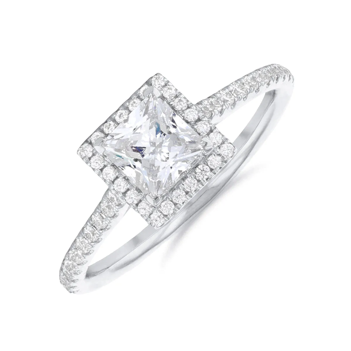 0.25ct Willow Princess Cut Diamond Solitaire Engagement Ring | 18ct White Gold