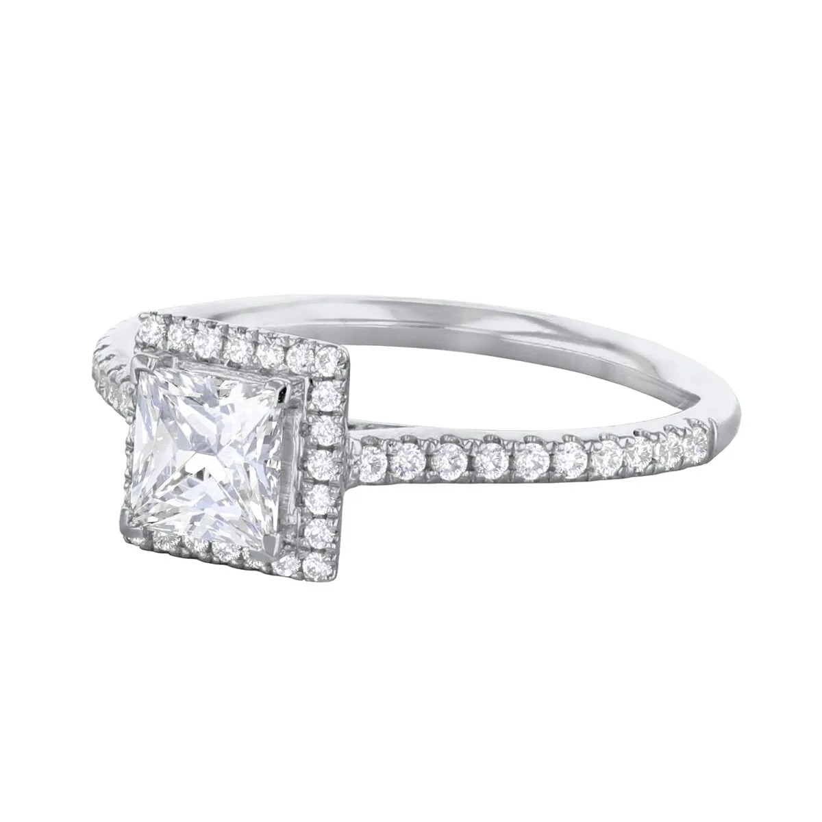 0.25ct Willow Princess Cut Diamond Solitaire Engagement Ring | 18ct White Gold