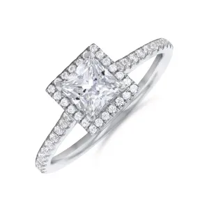 0.25ct Willow Princess Cut Diamond Solitaire Engagement Ring | 18ct White Gold