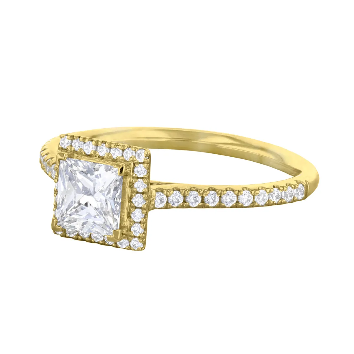 0.25ct Willow Princess Cut Diamond Solitaire Engagement Ring | 18ct Yellow Gold