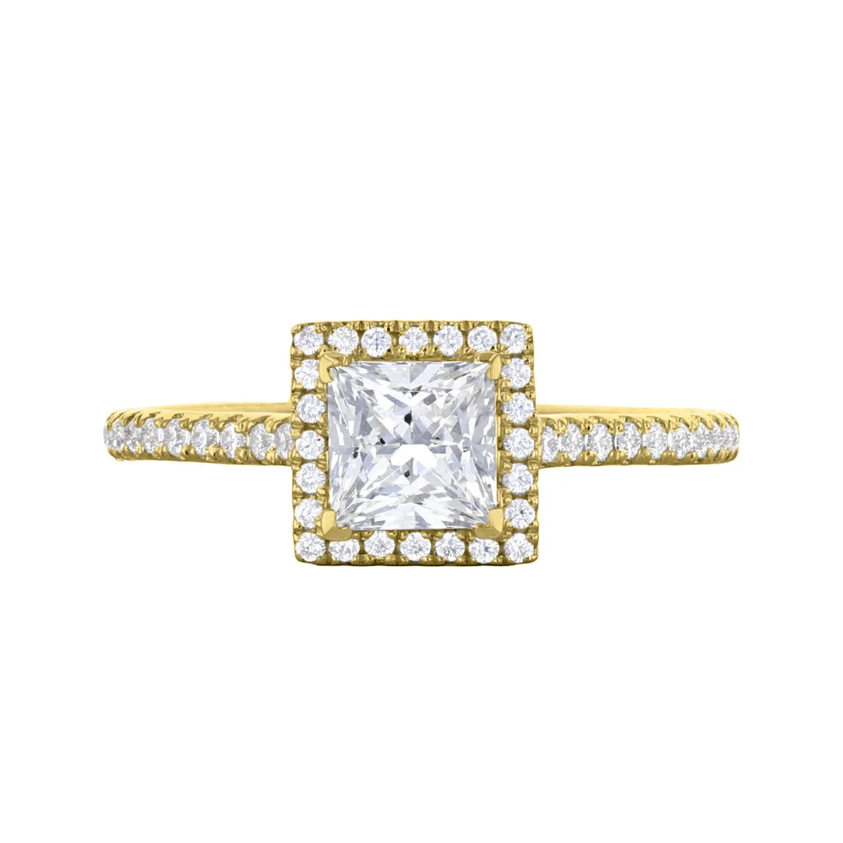 0.25ct Willow Princess Cut Diamond Solitaire Engagement Ring | 18ct Yellow Gold