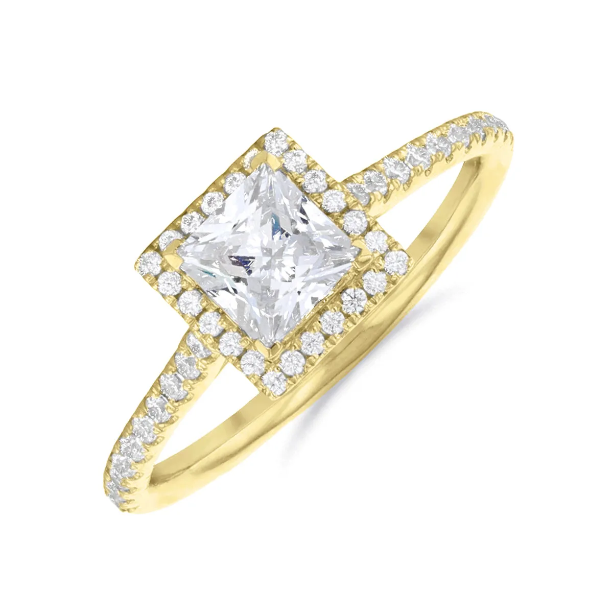 0.25ct Willow Princess Cut Diamond Solitaire Engagement Ring | 18ct Yellow Gold