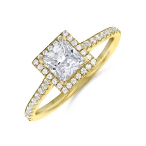 0.25ct Willow Princess Cut Diamond Solitaire Engagement Ring | 18ct Yellow Gold