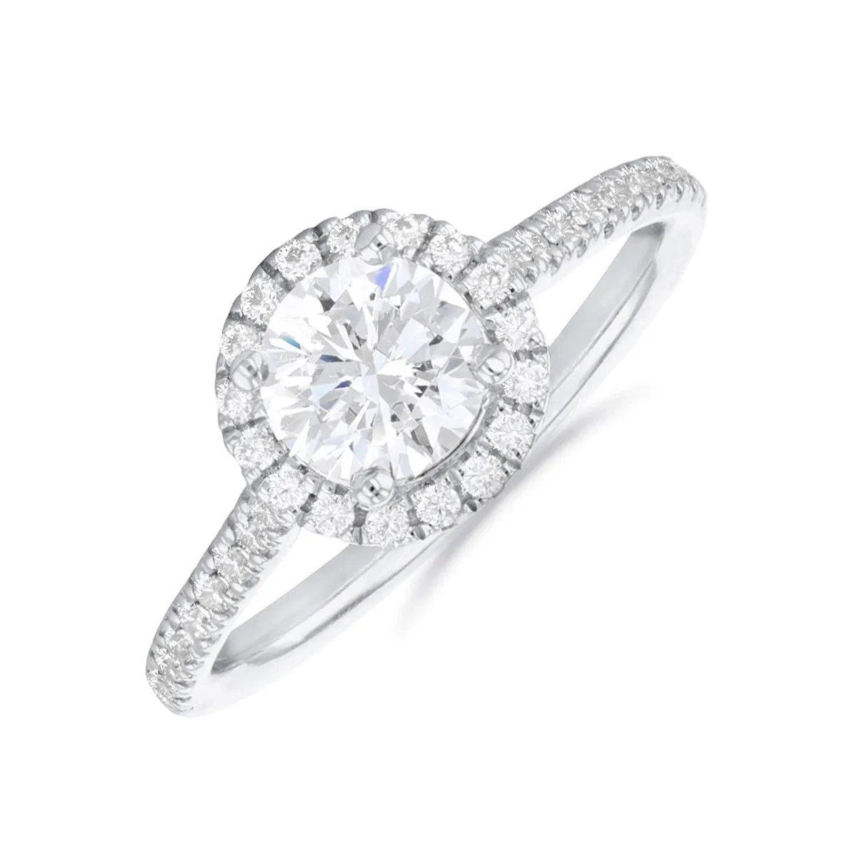 0.25ct Willow Round Brilliant Cut Diamond Solitaire Engagement Ring | 18ct White Gold