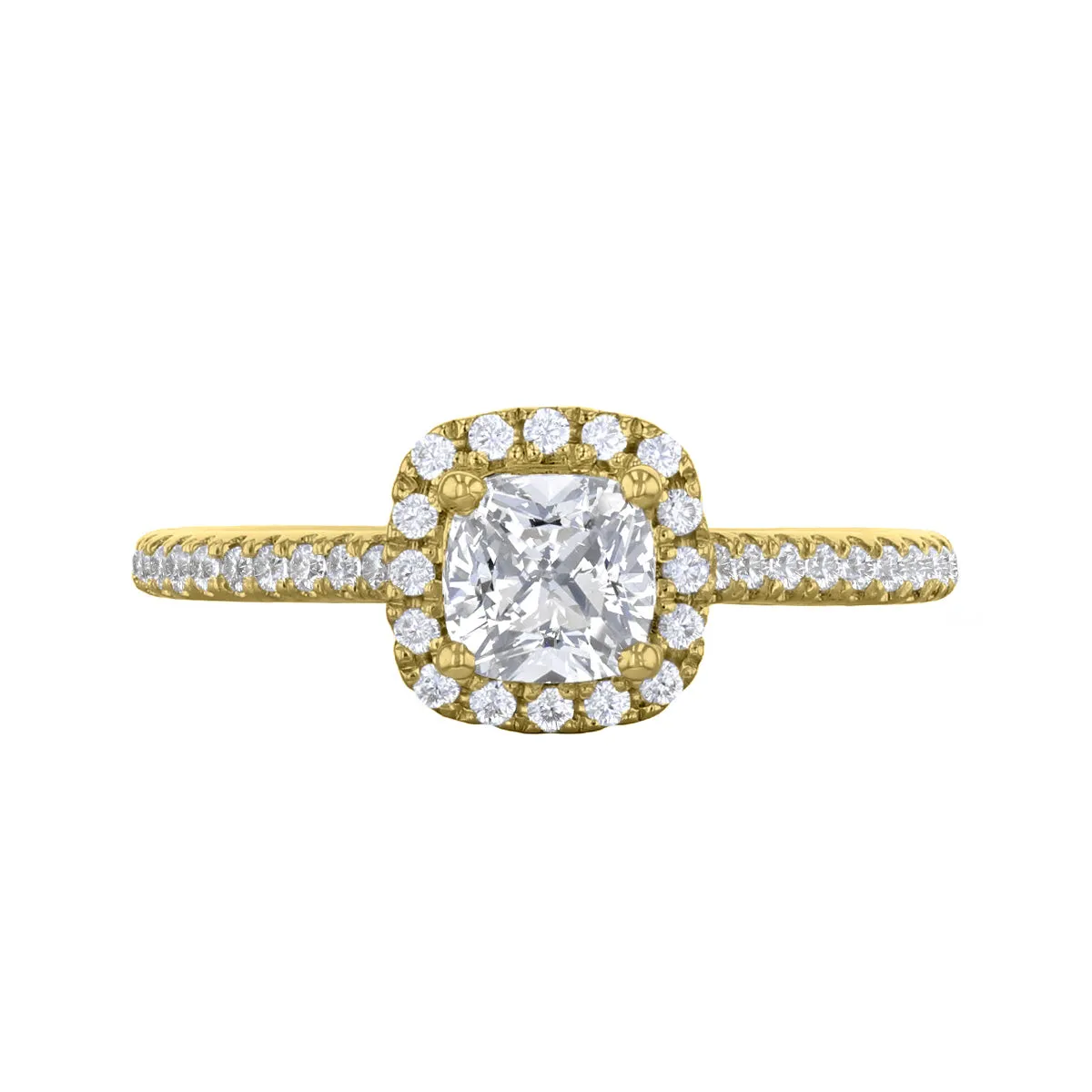 0.35ct Willow Cushion Cut Diamond Solitaire Engagement Ring | 18ct Yellow Gold