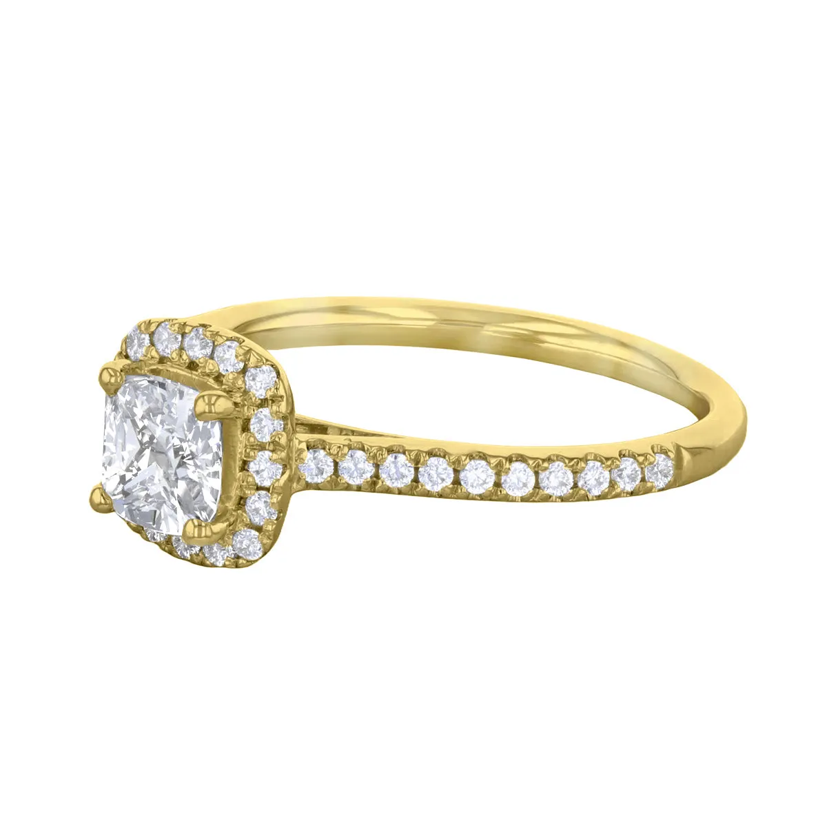 0.35ct Willow Cushion Cut Diamond Solitaire Engagement Ring | 18ct Yellow Gold