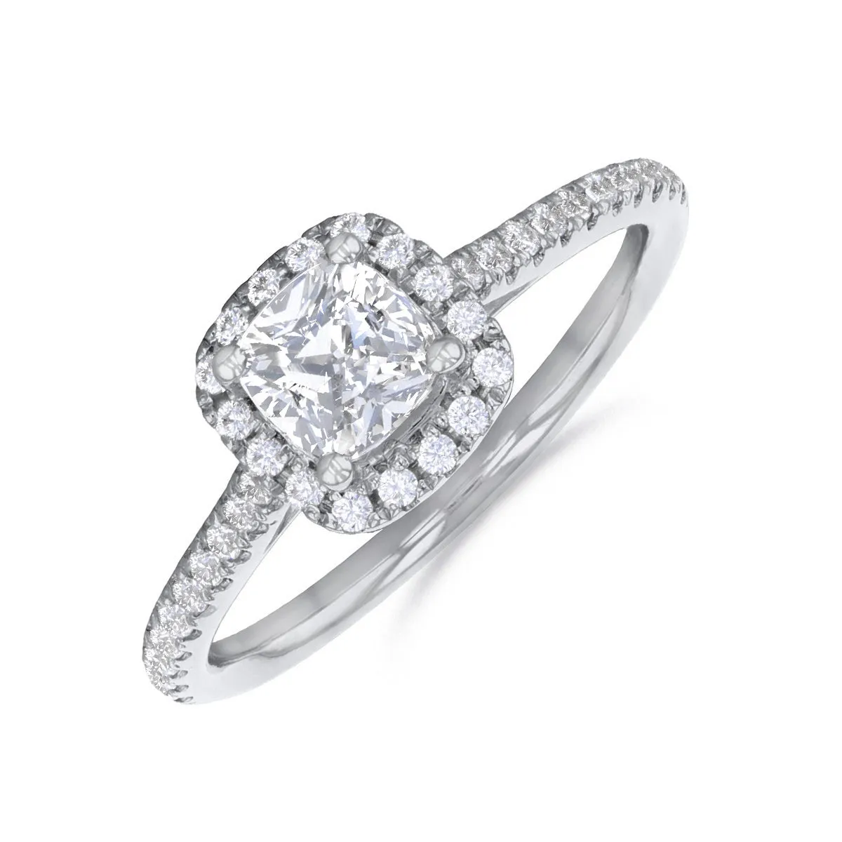 0.35ct Willow Cushion Cut Diamond Solitaire Engagement Ring | Platinum