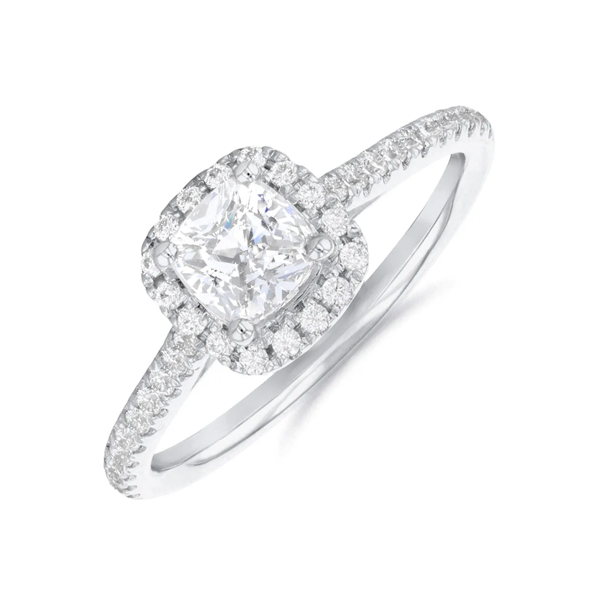 0.35ct Willow Cushion Cut Diamond Solitaire Engagement Ring | Platinum