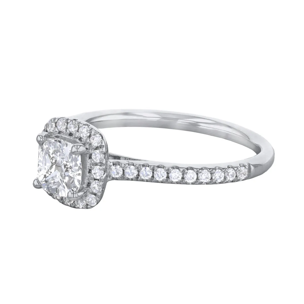 0.35ct Willow Cushion Cut Diamond Solitaire Engagement Ring | Platinum