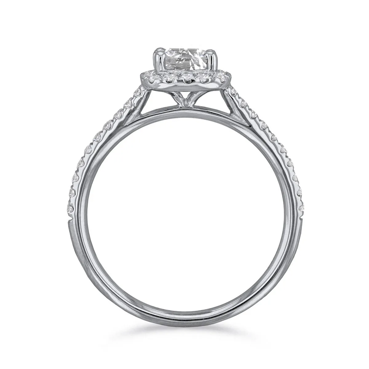 0.35ct Willow Cushion Cut Diamond Solitaire Engagement Ring | Platinum