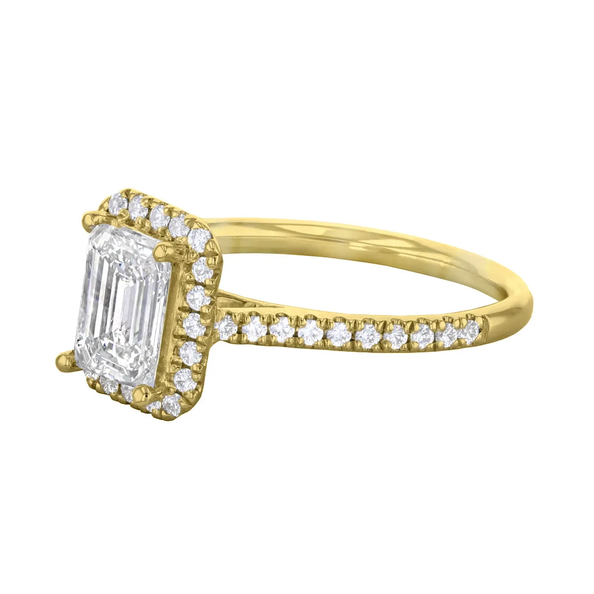 0.35ct Willow Emerald Cut Diamond Solitaire Engagement Ring | 18ct Yellow Gold